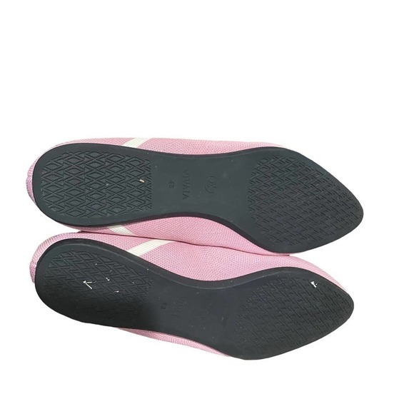 VIVAIA Pink Sustainable Eco Friendly V Shaped Pointed Toe Vienna Flats - Picture 6 of 10